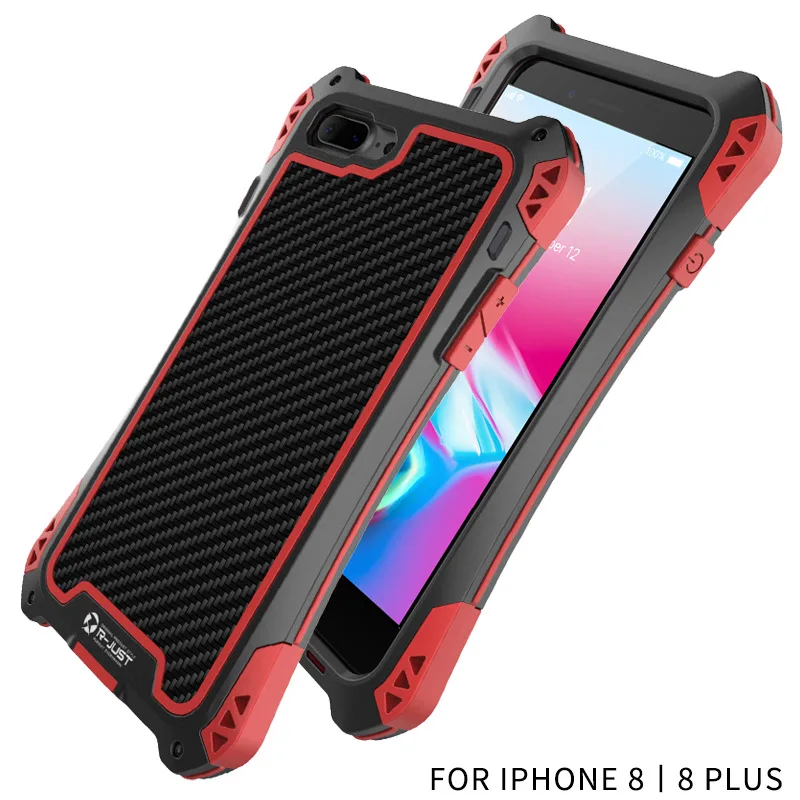 Металлический корпус из углеродного волокна для iPhone XS MAX XR X 7 8 Plus 5 5S SE 6 6s наружный