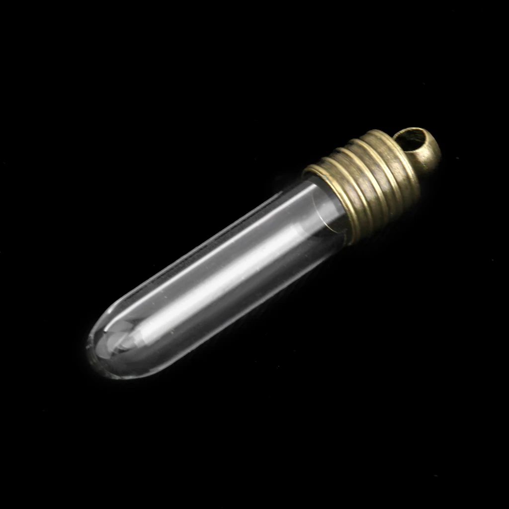 Phenovo 10 прозрачных флаконов DIY ремесло ожерелье подвеска бронзовая Кепка мини