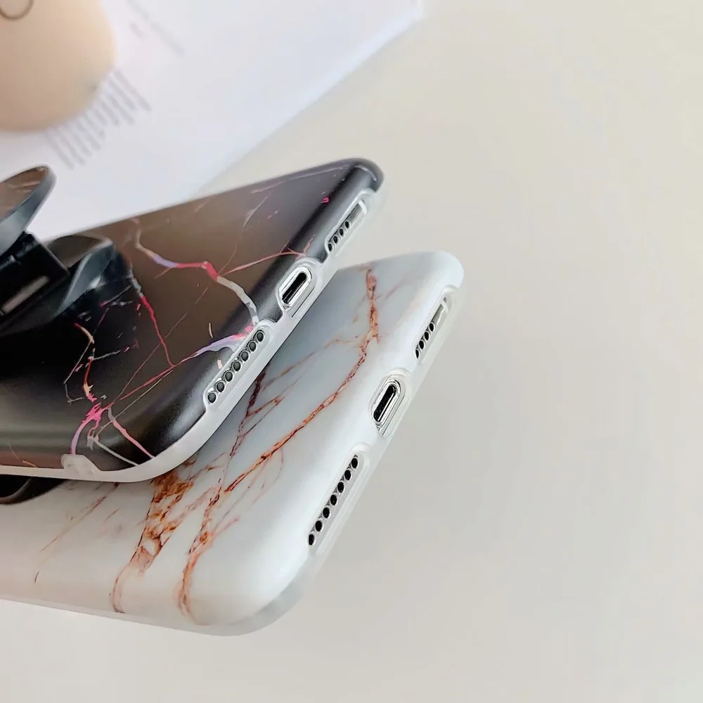 Роскошный силиконовый чехол с мраморным узором для iphone XR X XS Max чехлы iPhone 6 6S 7 8 Plus