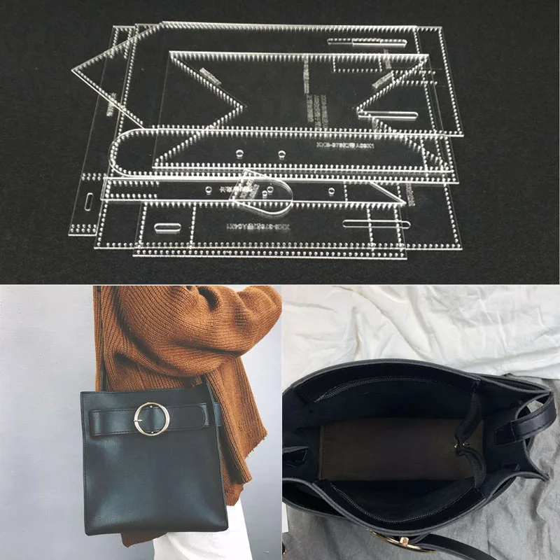 Женская сумка через плечо тоут акриловый шаблон сделай сам кожаный ручной работы