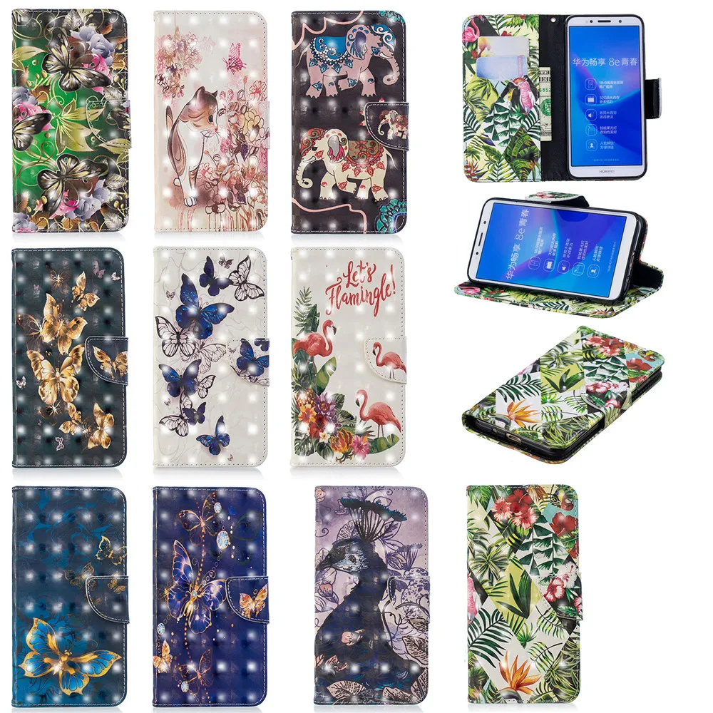 JFWEN 3D чехол-книжка для huawei Honor 7A DUA-L22, 5,45 дюймов, чехол, откидной кожаный кошелек, чехол для телефона s для huawei Y5, чехол