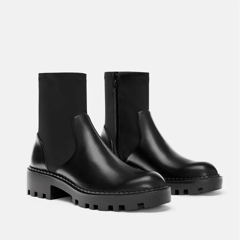 Повседневная обувь; женские модные брендовые Ботинки martin на платформе; zapatos de mujer; женская обувь; chaussure; сезон осень; женская обувь; botas mujer; Цвет Черный - Цвет: Black leather