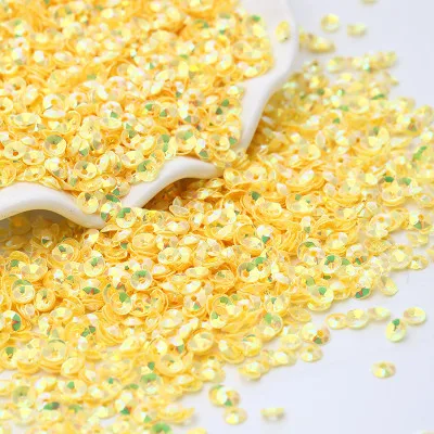 Yellow 6000 шт./лот, 4 мм, глубокая чаша, круглая, ПВХ, рассыпчатая, блестки, швейные, клей на ткани, аксессуары, Свадебное Ремесло, наклейки для ногтей - Цвет: Yellow