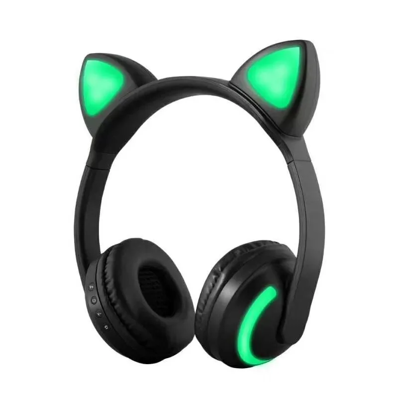 Беспроводные стереонаушники AINGSLIM с bluetooth светящиеся наушники кошачьими ушками 7