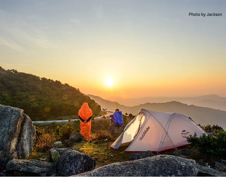 Naturehike Палатка Сверхлегкий 2 человек 20D нейлон farbic с покрытием кремния Водонепроницаемый Открытый палатки с коврик NH17T0071-T