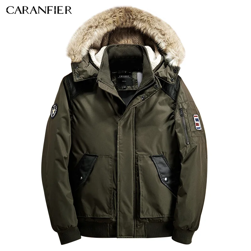 CARANFIER новая зимняя куртка мужская модная дизайнерская брендовая парка Мужская на