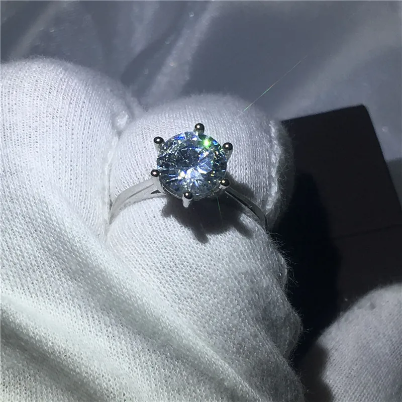 Модное кольцо 3ct AAAAA Циркон Камень cz Кристалл обручальное кольца для мужчин и