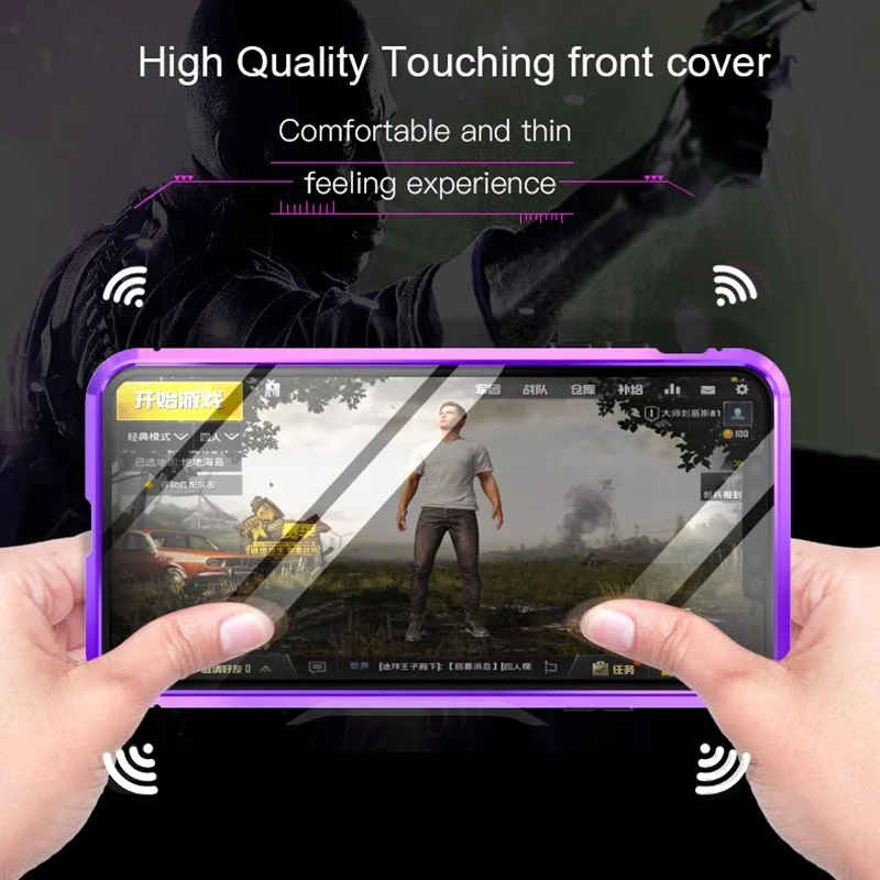 Роскошные Металлические Магнитные Передние и задние чехлы из закаленного стекла