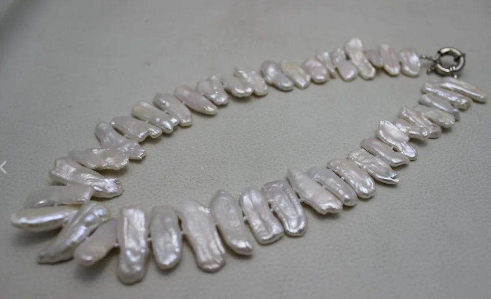 ddh003363 fresh water pearl Tooth-shape necklace white 8x21mm-11x30mm 18&quot 28% Discount (A0511) | Украшения и аксессуары