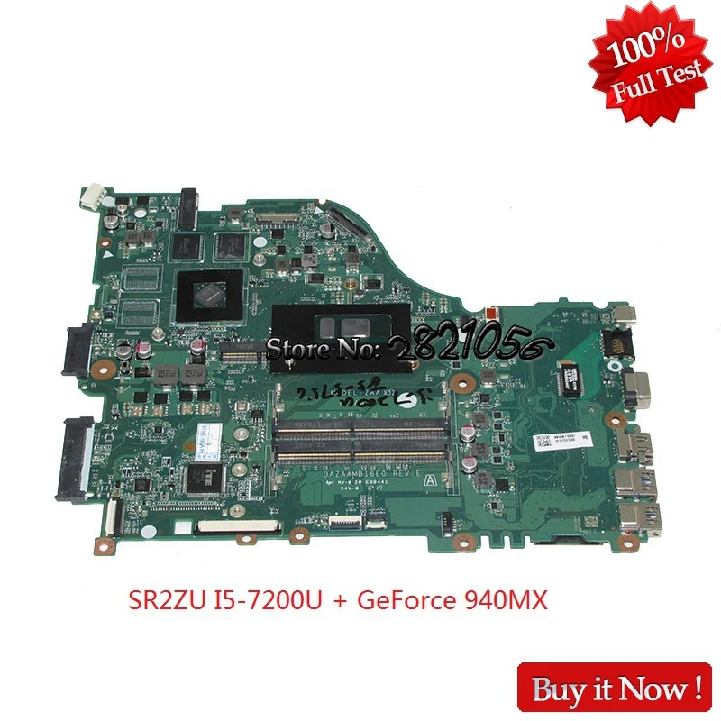 Nokotion материнская плата DAZAAMB16E0 NBGD411006 NB. GD411.006 для acer aspire E5-575G материнская плата для ноутбука SR2ZU I5-7200U GeForce 940MX