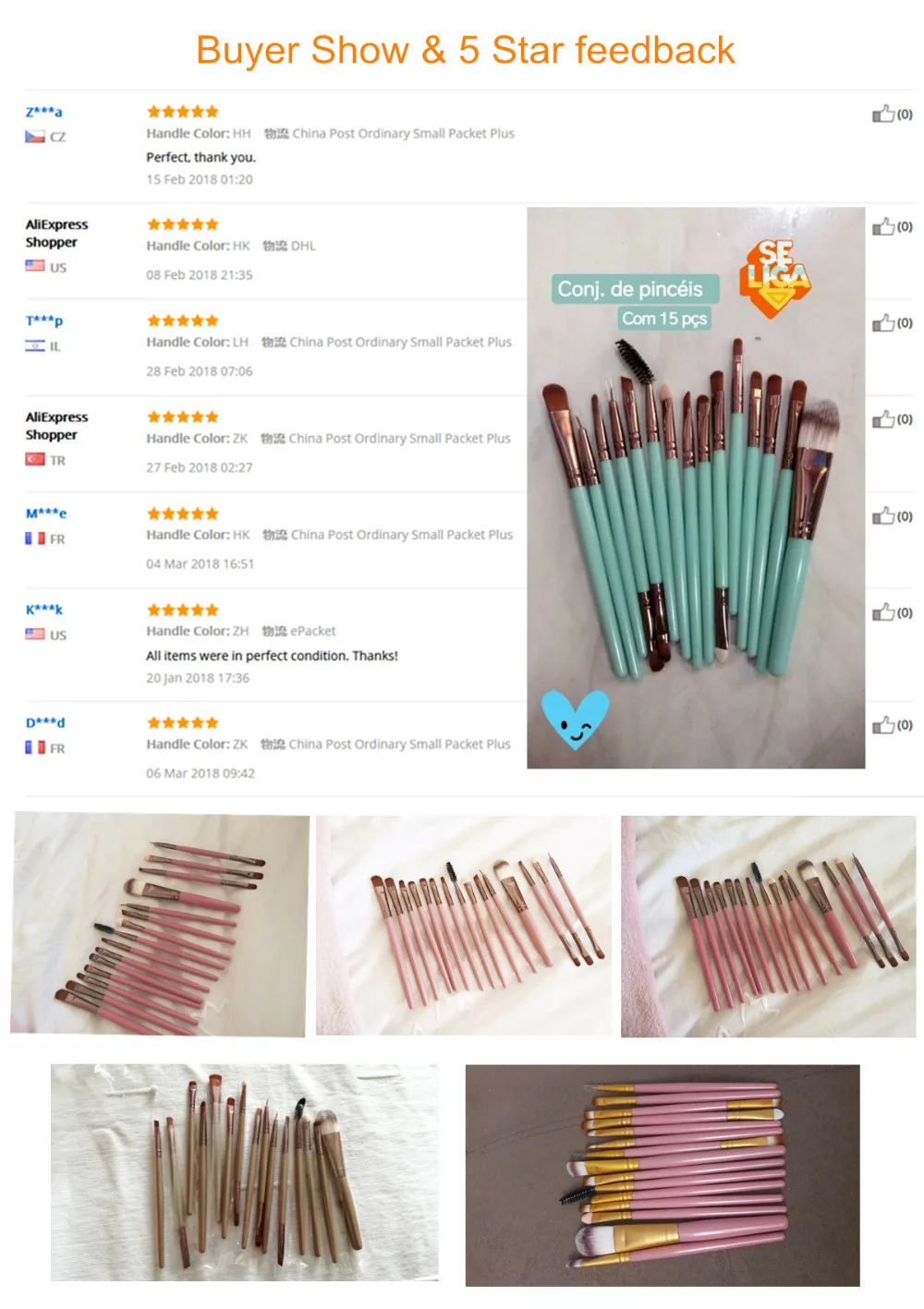 ESSANCEYA Pro 6-18Pcs Cosmetic Makeup Brushes Foundation Eye shadow Eyeliner Fan Make-Up Multipurpose Eye Brushes Cosmetic Tool