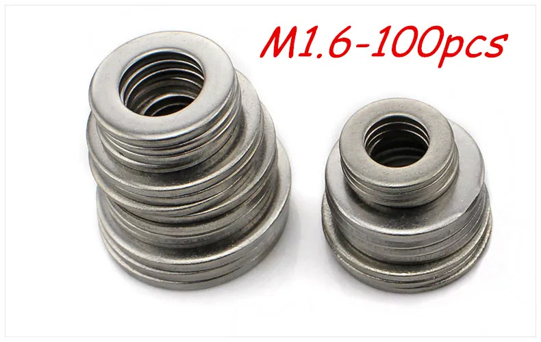 

Бесплатная доставка 100 шт M1.6 304 плоская шайба из нержавеющей стали простая шайба плоская прокладка