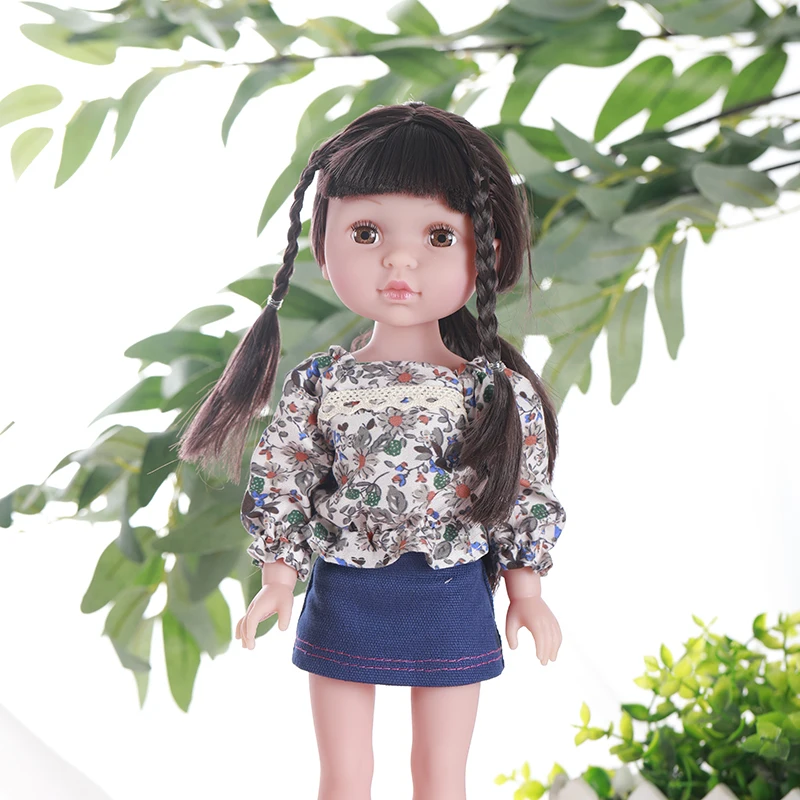 Модная Реалистичная виниловая кукла с длинными волосами для девочек 4 вида 13