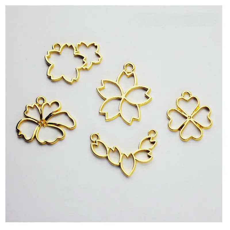 5 шт. металлическая оправа с цветами Сакура открытые оправы для самостоятельного