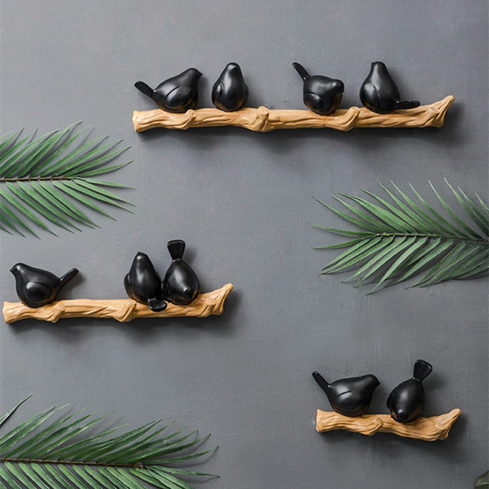 Настенная вешалка из смолы с птицей для украшения комнаты гостиной спальни кухни