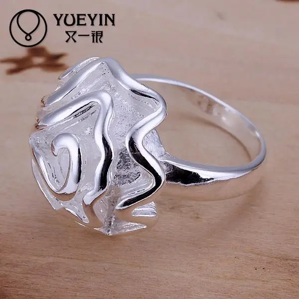 Кольца в форме цветка обручальные кольца с серебряным покрытием для женщин