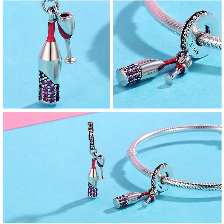 Fit Pandora браслет милое платье с птицами бусины кошка 925 пробы серебро CZ снег цветок очарование мороженого для браслетов серебряные ювелирные изделия