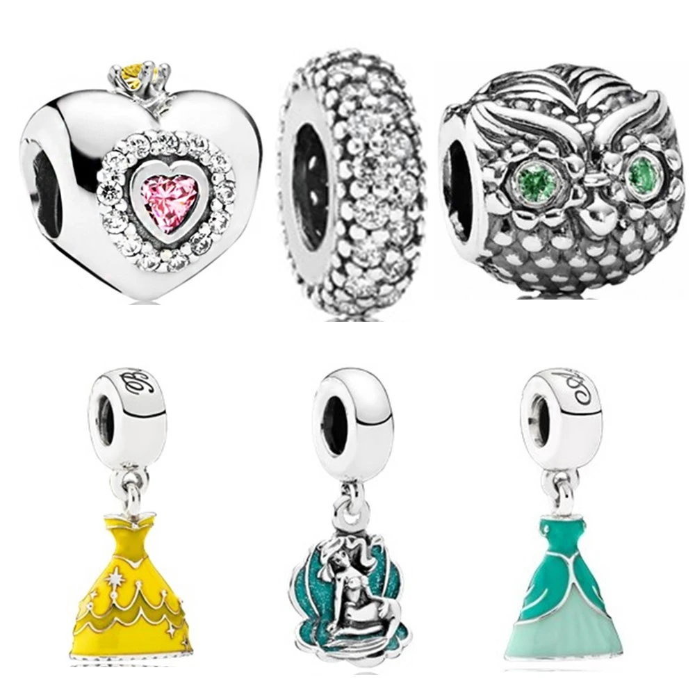 Женские очаровательные браслеты Pandora роскошное Открытое платье принцессы с