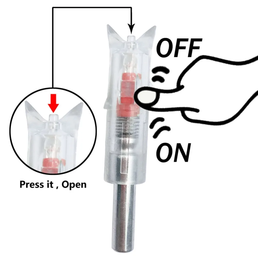 

3pcs Crossbow Lighted Nock AUTO LED Nock Hunting Lighting End Tail for .300 7.6mm Inside Diameter Carbon Alu Fiberglass Arrow
