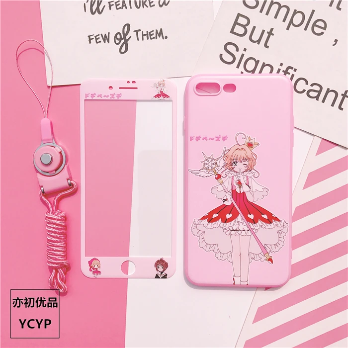 Чехол для iphone XS Max Cardcaptor Sakura + пленка экрана из закаленного стекла X XR 7 8plus 6 6S plus