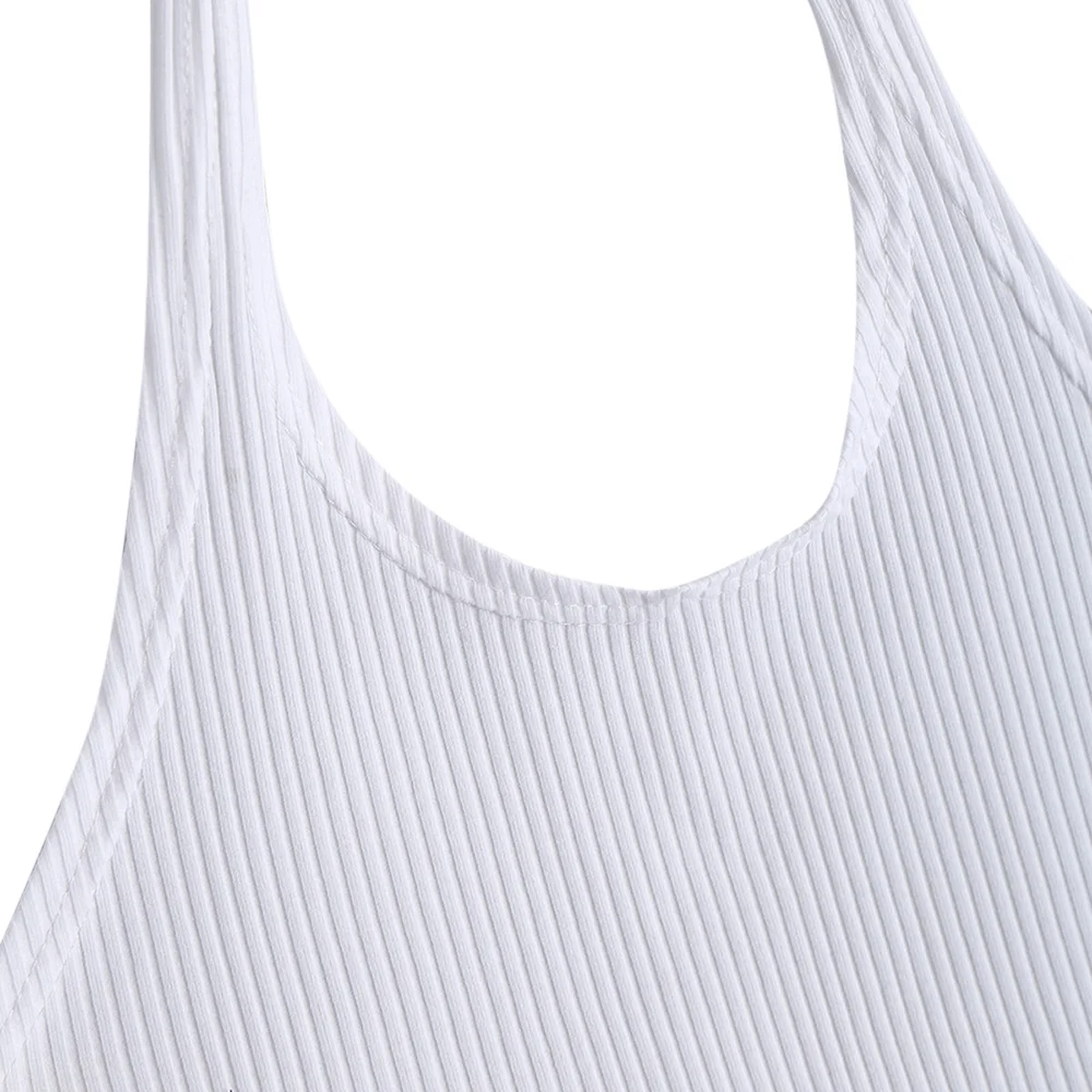 ZAFUL Перекрестный Холтер ребристый укороченный топ 2018 Summer Vest Girl Tops Повседневная