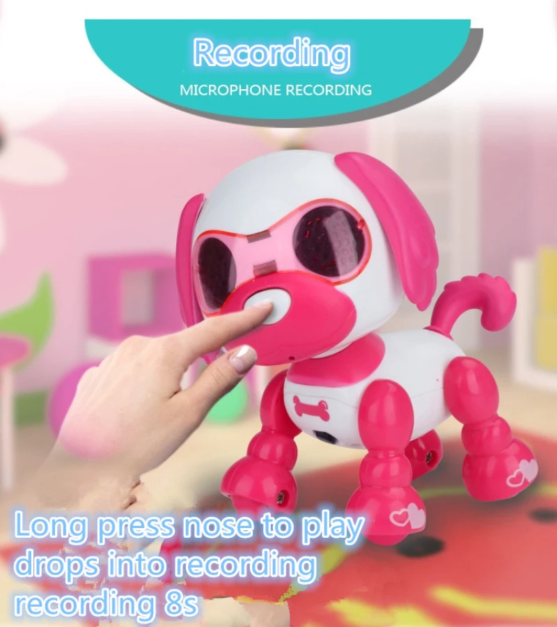 Educational toys Electric pet dog robot With Touch Sensor Recording Snore Blow Led Light Child Toys Gift VS Walk Dinosaur | Игрушки и