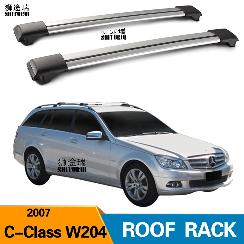2 шт штанги на крышу для Mercedes-Benz C-Class W204 5 дверная усадьба 2007- алюминиевый сплав боковые штанги поперечные рельсы багажник на крышу багажа