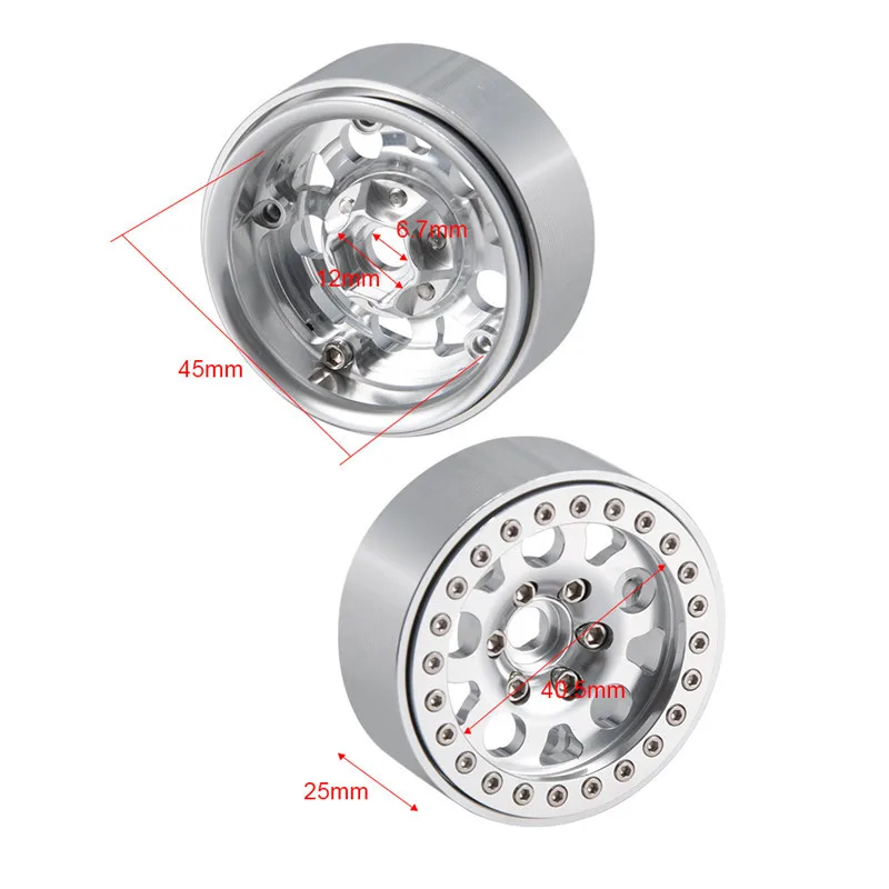 4 Pcs/Set 1.9'' Alloy Wheels Beadlock Wheel Rims For Axial SCX10 CC01 High Quality Aluminum 1.9inch RC ROCK CRAWLER | Игрушки и