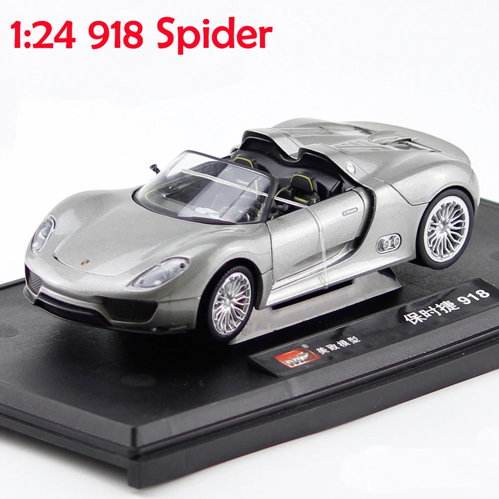 1:24 моделирование сплава спортивный автомобиль модель для Porsches 918 паук с рулевым