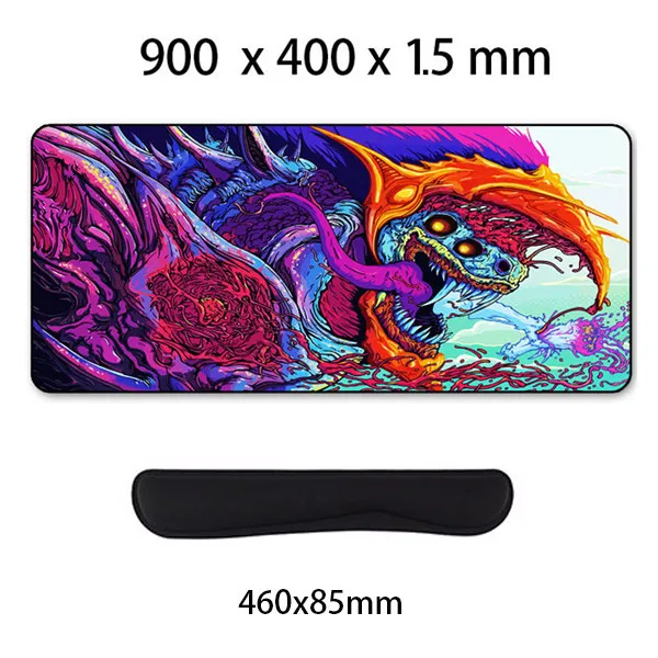 Mat 1 N Wrist Rest Игровой коврик для мыши 900x400 мм Hyper Beast XL с большой запирающей кромкой, игровой коврик для мыши CS GO с клавиатурой, резиновый коврик для мыши, подставка для запястья, настольный компьютерный коврик - Цвет: Mat 1 N Wrist Rest