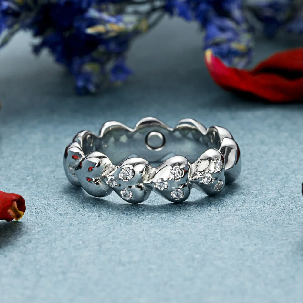 Rainso магнитотерапия кольцо сердце сияющий кристалл здоровый Для женщин Изделия