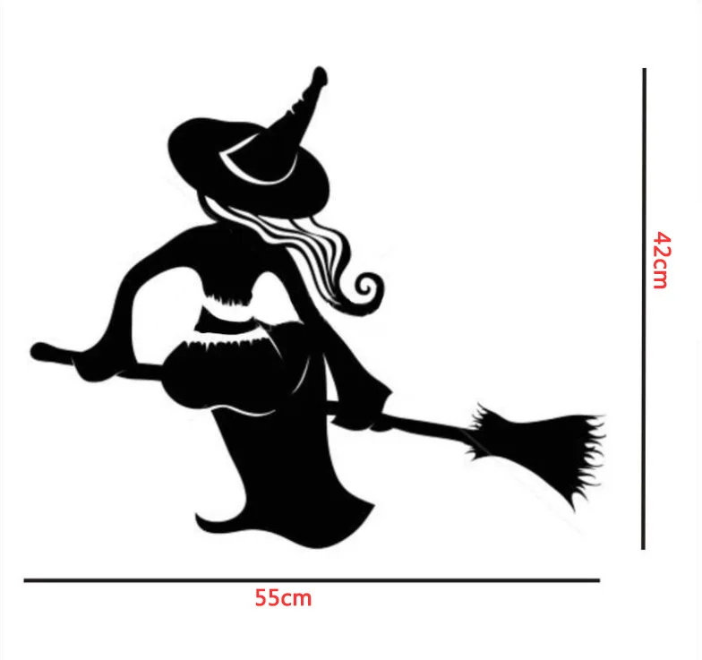 Съемный стикер колдуньи для украшения дома черный стен постер вечерние