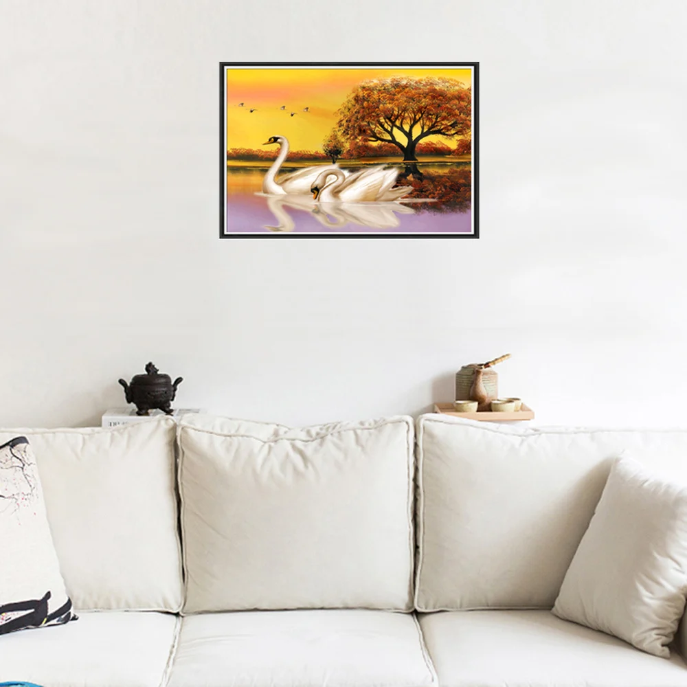 5D алмаз вышивка алмазная лебеди картины из страз своими руками крестиком стразы