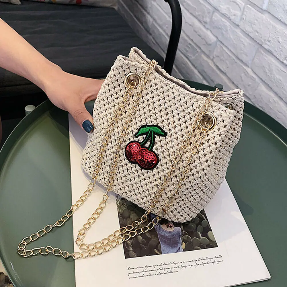 Сумка женская плетеная из ротанга соломенный саквояж ручной работы модный