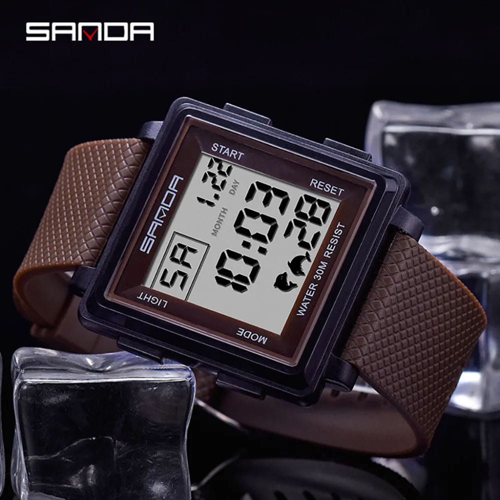 Мужские стильные часы Reloj relogio Saat цифровые часы лучший бренд роскошные квадратные relogio masculino спортивные противоударные часы хронограф# A