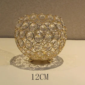 12cm Gold Золотые хрустальные подсвечники, шар, подсвечник 8 см, 10 см, 12 см, 15 см, фонарь, канделябр, домашний декоративный, Свадебный, новогодний, вечерние, Декор - Цвет: 12cm Gold