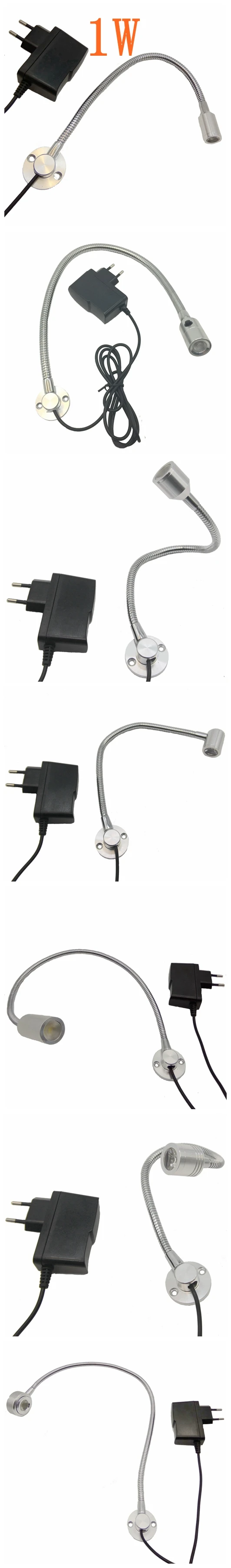 Гибкая GOOSENECK 1W светодиодный настенная лампа для чтения для отеля