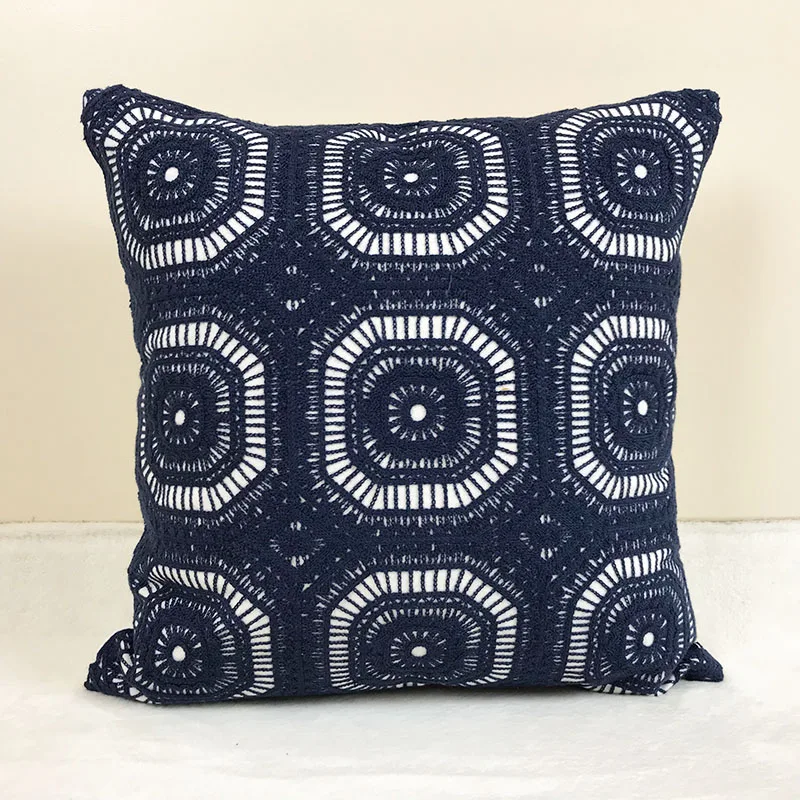 Наволочка с вышивкой розовая синяя зеленая искусственная подушка чехол для