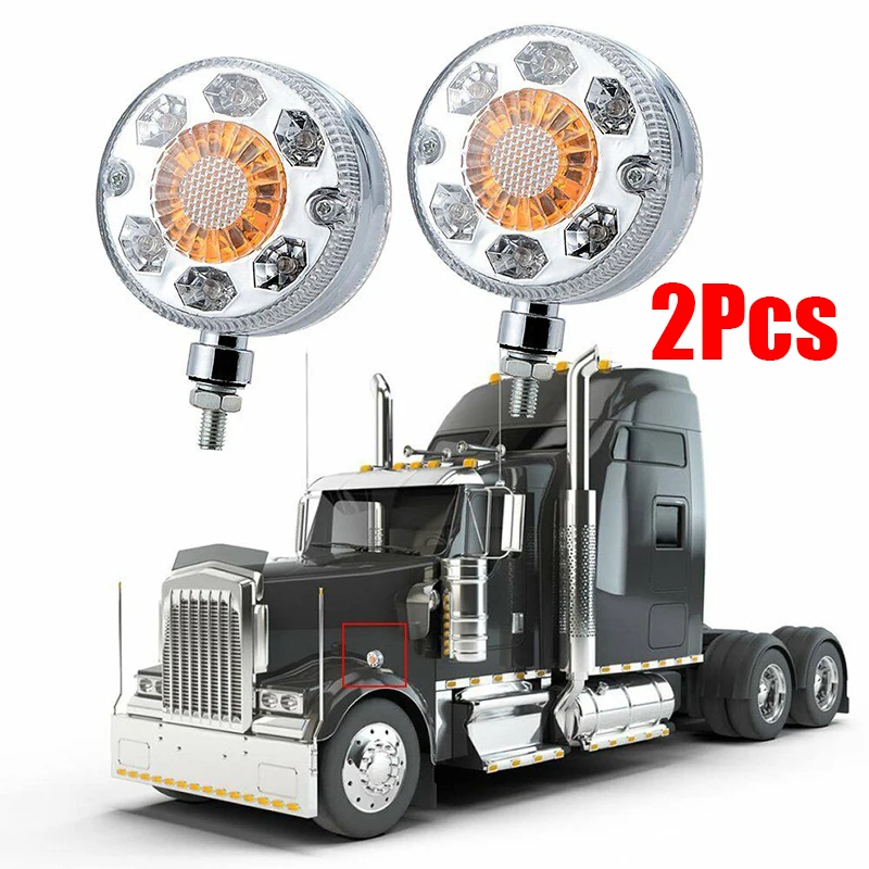 24 LED Pedestal Fender Brake Turn Signal Lamps Roof Lights PC lens White+Amber+Red DC 24V Super Bright Accessories