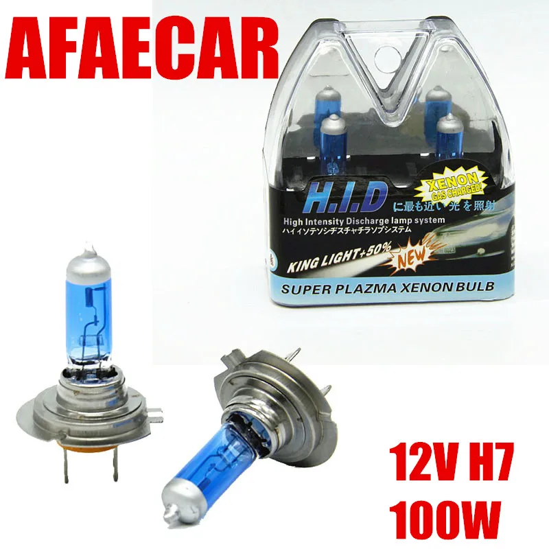 AFAECAR Headlight Bulb Halogen Xenon Filled Super white Bright H7 Fog Light