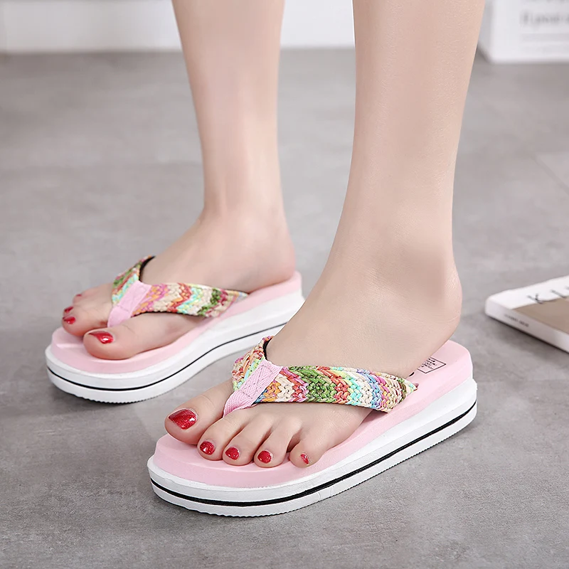 Винтаж Вьетнамки Лето Гладиатор Ломтики Платформы Женская Обувь Толщиной Сдобы