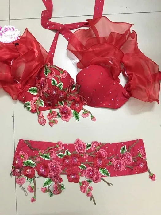 2 Pcs Костюмы для танца живота, женский костюм для танца живота, карнавальный Комплект для танца, индийская одежда Болливуда, Женская экзотическая танцевальная одежда DN1399 - Цвет: 2 Pcs
