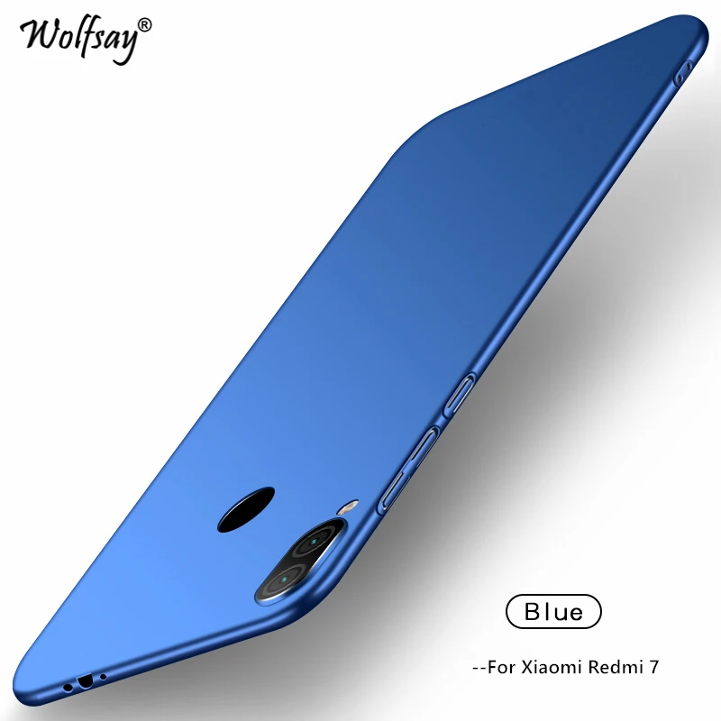 Blue Для Xiaomi Redmi 7 Чехол Ультра тонкий PC роскошный гладкий жесткий чехол для телефона для Xiaomi Redmi 7 Чехол для Xiaomi Redmi 7 7A Fundas - Цвет: Blue
