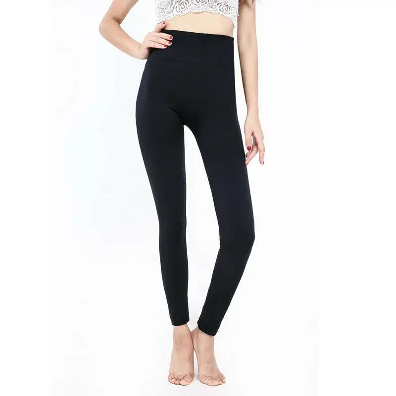 Горячая распродажа Женские теплые черные флисовые бархатные брюки тонкие