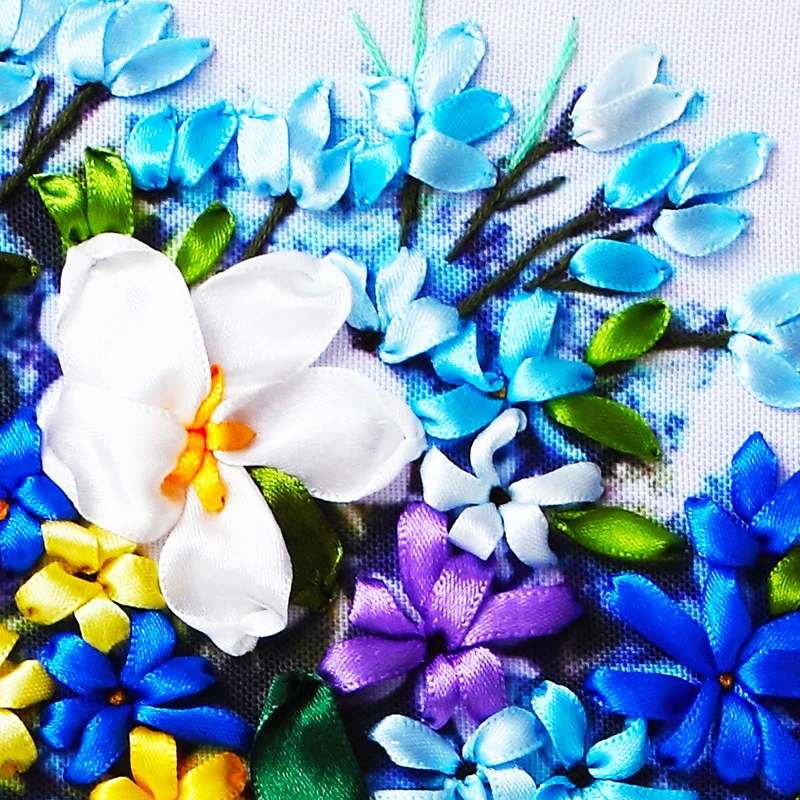 Синяя ваза для цветов ленты вышивка принт 3D вышитые крестом картины наборы