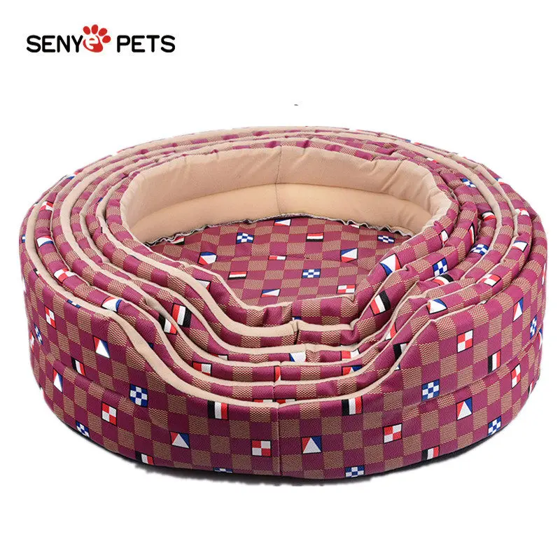 SENYEPETS PU круглая кровать для собаки ПЭТ кошек и собак дышащий супер удобный дом |