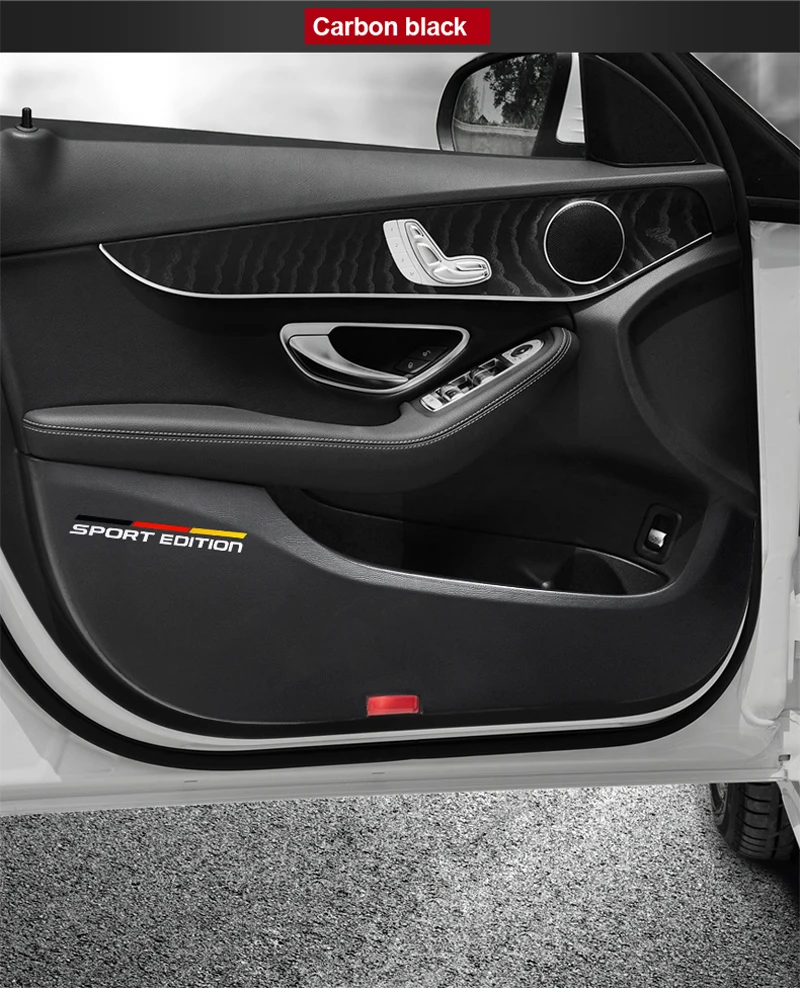 SRXTZM для Mercedes w204 w205 w213 C E класс двери автомобиля анти-кик коврик клейкий коврик крышка Кожа Защита двери боковая кромка пленка