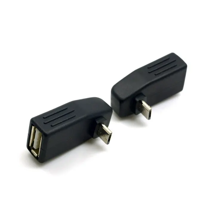 2 шт. 90 градусов вверх и вниз прямой угловой микро USB Тип B к мама OTG адаптер