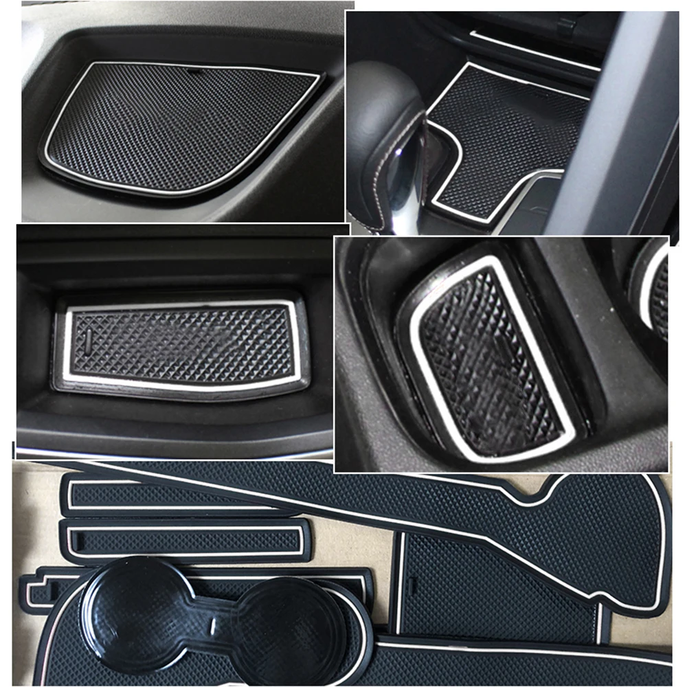 

Anti-Slip Gate Slot Mat Rubber Coaster for Land Rover Discovery 5 L462 LR5 2017 2018 2019 HSE TD6 SVX Accessories Car Stickers