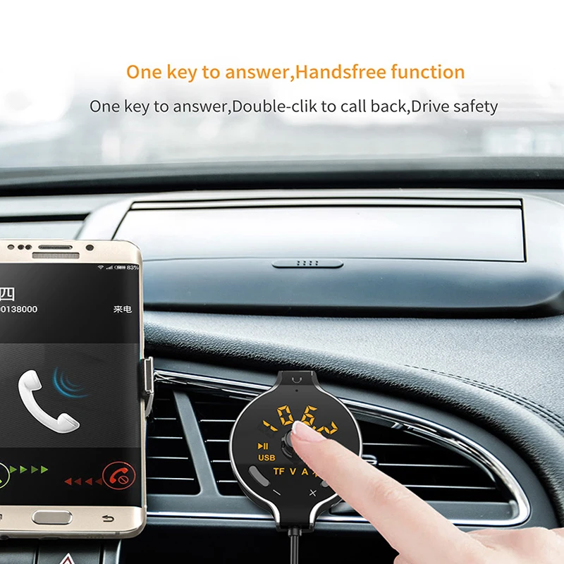 Nulaxy Беспроводной FM передатчик Bluetooth Car Kit Автомобильный MP3-плеер с ЖК-дисплей
